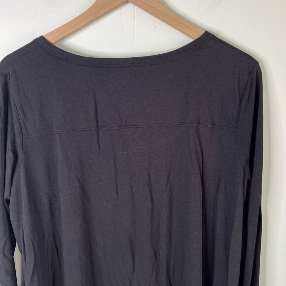 JOAN VASS Tunic Top Size 3 (US 16/18) Black NWOT Stretch Long Sleeve Scoop Neck - Picture 7 of 10